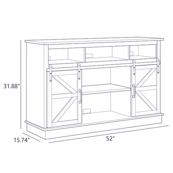Belleze 52 Tv Stand Sliding Barn Door For Tv S Up To 60 Espresso Standard On Sale Overstock 31069117