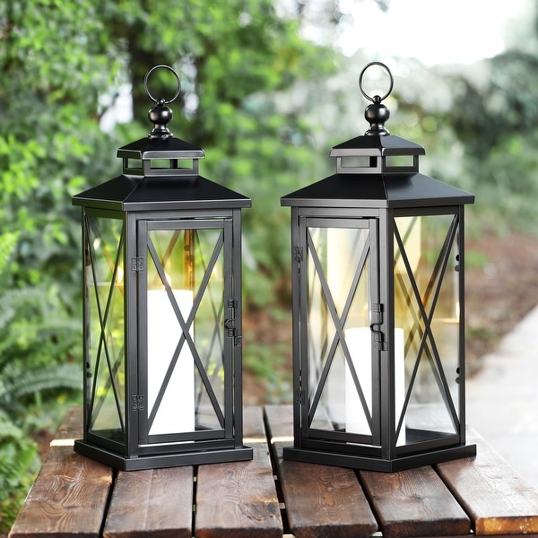 Homcom 2 Pack 28/20 Large Rustic Wooden Lantern Decorative, Indoor/outdoor  Lantern For Home Décor (no Glass), Natural : Target