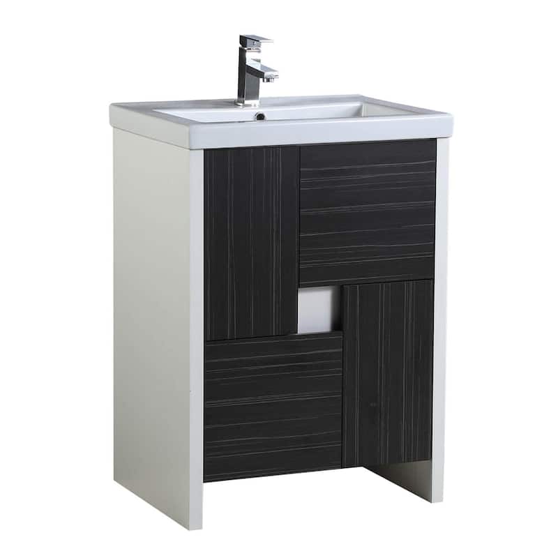Fine Fixtures Midland Vanity Cabinet Set With Vitreous China Sink - 24"
