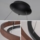 preview thumbnail 26 of 26, Modern 24" Walnut LED Wood Chandelier Ring Chandelier for Living Room Foyer