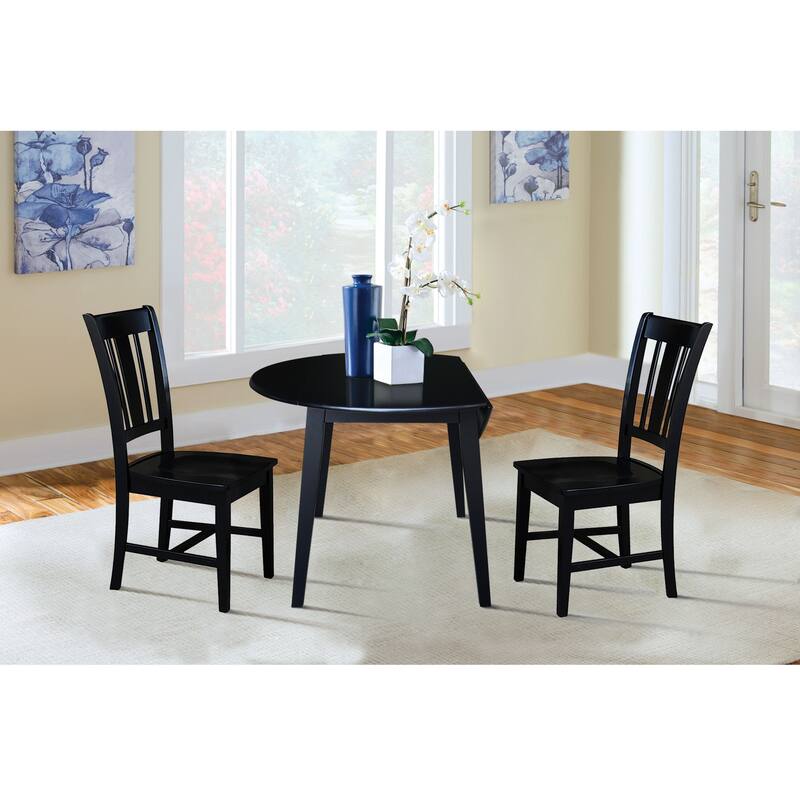 42" Round Dual Drop Leaf Table with Dining Chairs