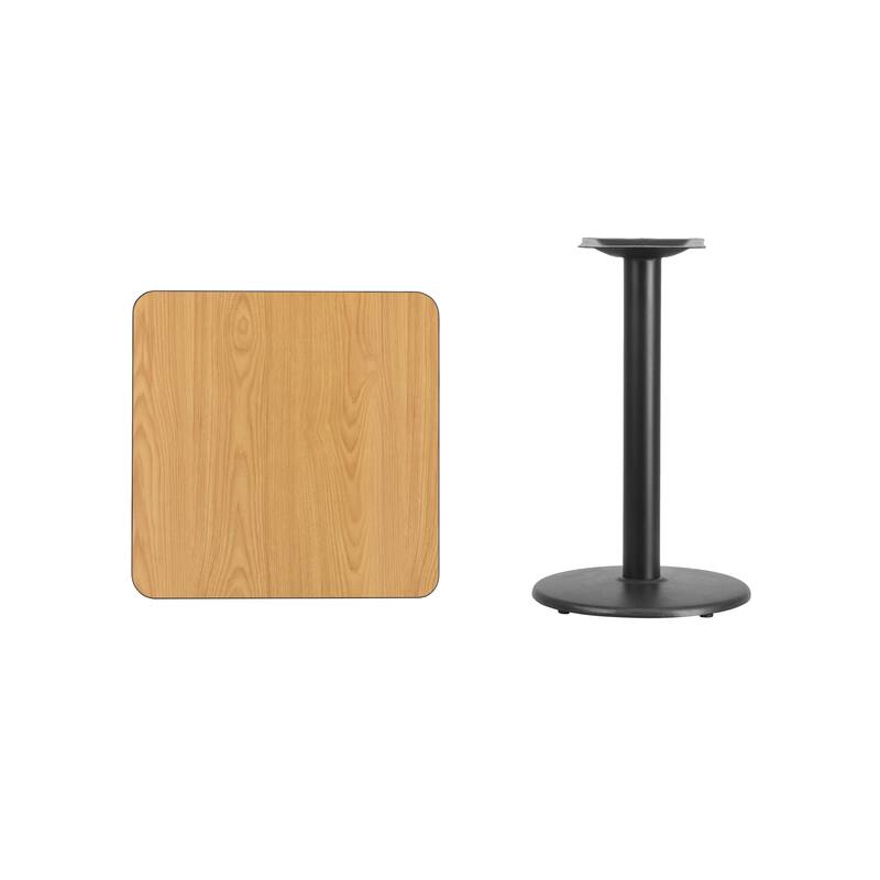 24'' Square Laminate Table Top with 18'' Round Table Height Base