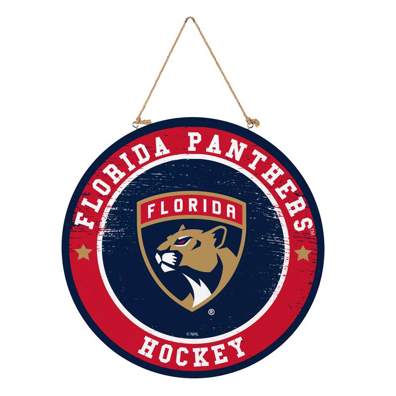 Florida Panthers Wooden Door Decor Wall Sign - Multi-Color