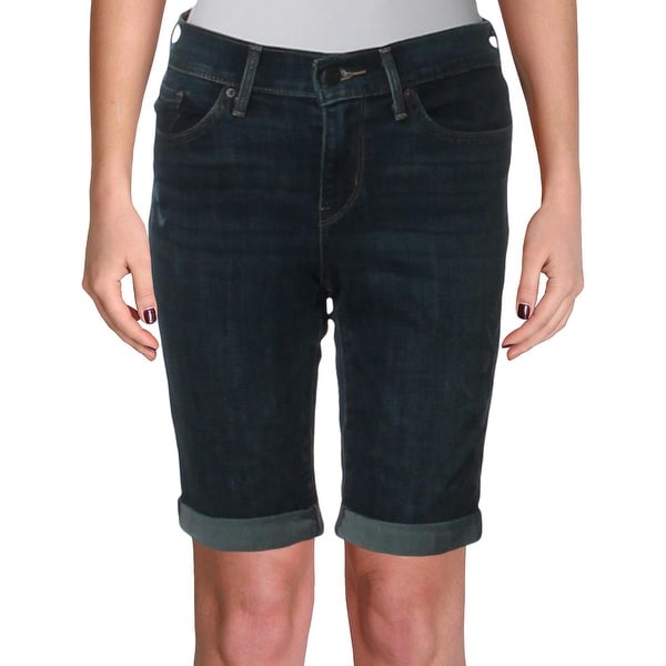levi's mid rise denim shorts