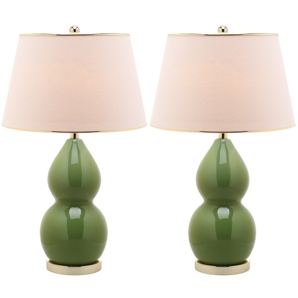 Safavieh Lighting 26-inch Zoey Double Gourd Green Table Lamp (Set of 2). Opens flyout.