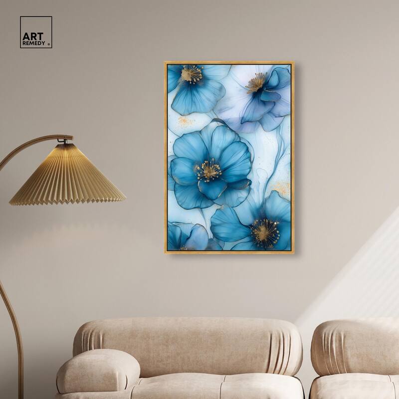 Gilded Cyanescence Canvas by Art Remedy