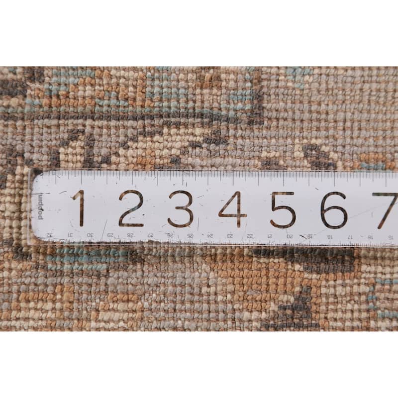 Hand Knotted Oriental 100% Wool Carpet Transitional All-Over Beige & Ivories Oushak Area Rug - 9' 0'' X 6' 1''
