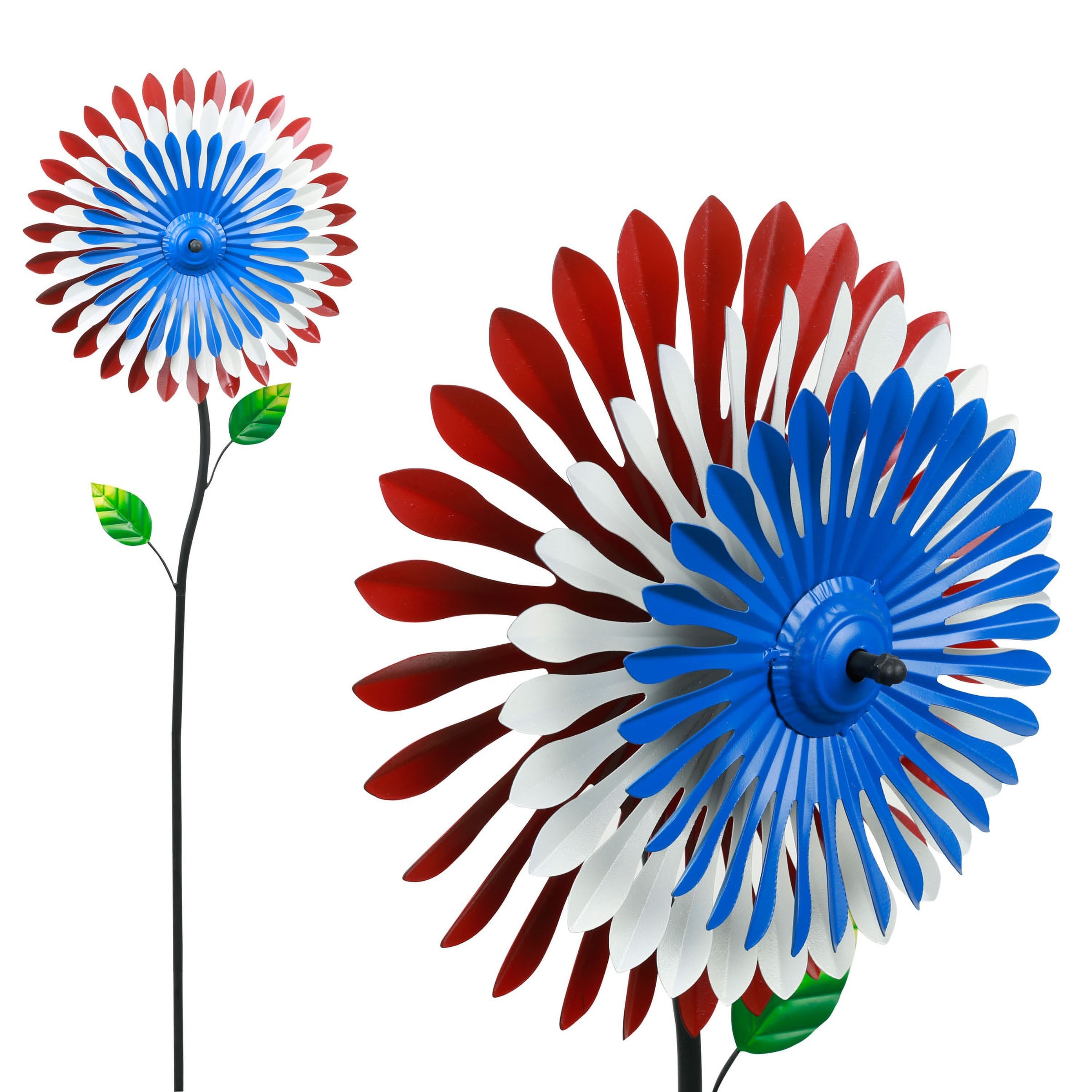 Patriotic Triple Spinning Kinetic Stake