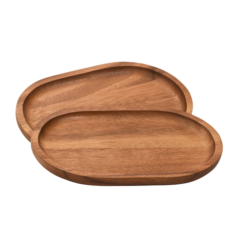 Oval Plates - Medium - Set of 2 - Brown - 2 Piece