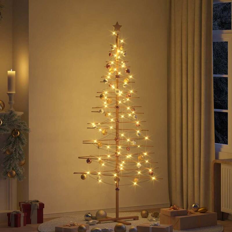 vidaXL Wooden Christmas Tree with Stand Brown bamboo - Brown 82.7 - 7 Foot