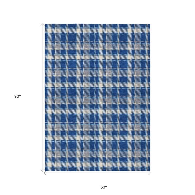 Alvasi Plaid Weather Resistant Blended Style Runner Outdoor Rug
