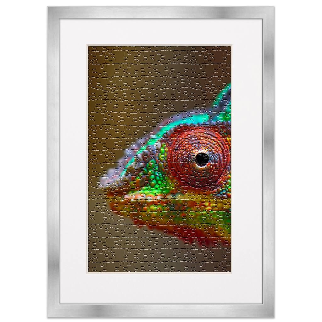 20x27 Jigsaw Puzzle Frame Kit - Kit Includes Puzzle Glue Sheets, Silver Wood Puzzle Frame with White Mat