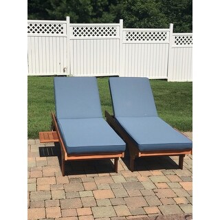 Safavieh Outdoor Living Newport Brown/ Navy Cart-Wheel Adjustable Chaise Lounge Chair - 27.6" x 78.7" x 14.2"