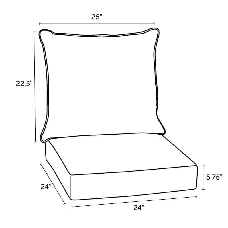 ARDEN Sapphire Blue Leala Damask Outdoor Deep Seat Cushion Set - 24 W x 24 D in.