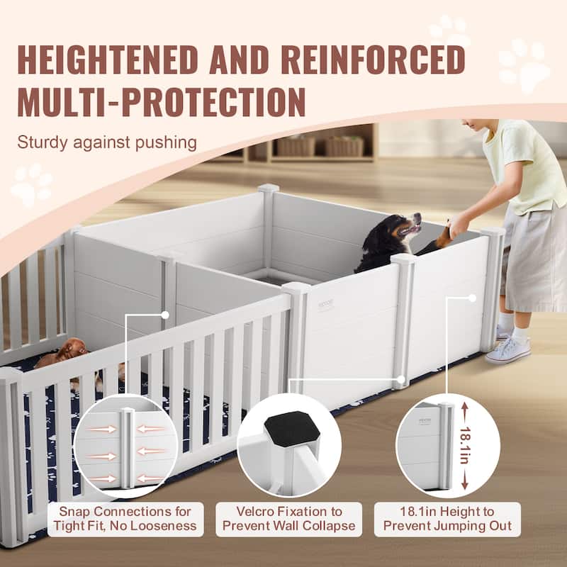 Dog Whelping Box, Dual Zone Whelping Box for Dogs and Puppies, Whelping Pen for Puppies, Dog Birthing Box with Rails