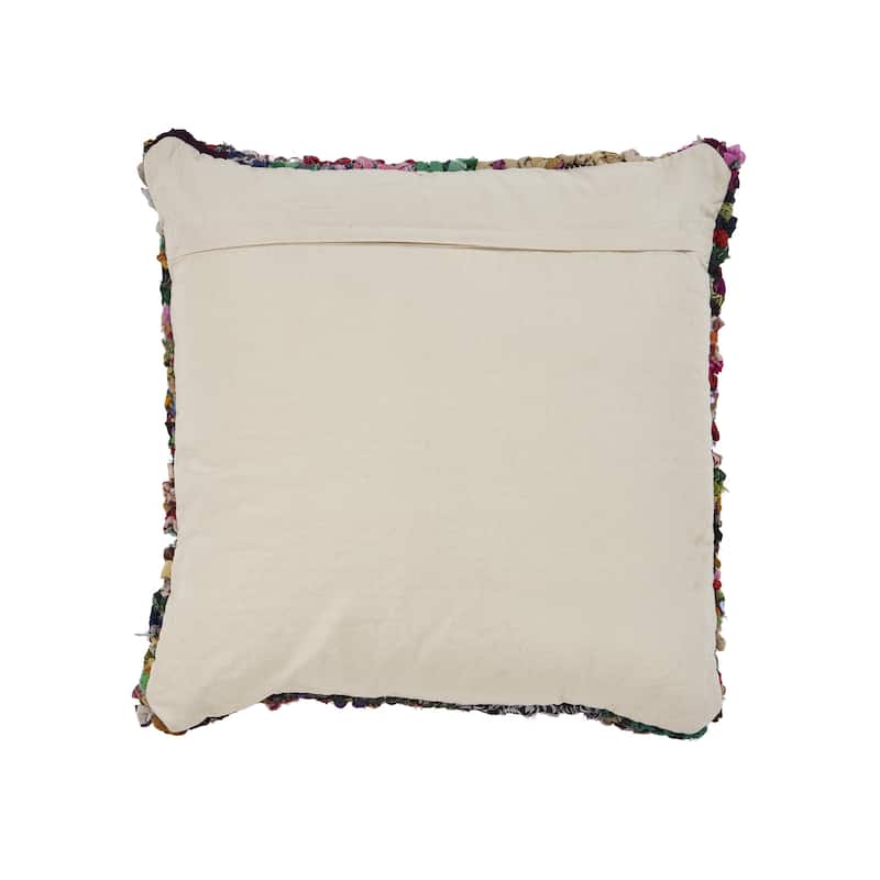 26" Rainbow Abstract Rag Floor Pillow Cover