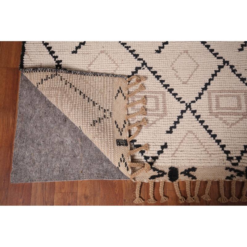 All-Over Trellis Moroccan Oriental Area Rug Handmade Wool Carpet - 8'1"x 11'10"