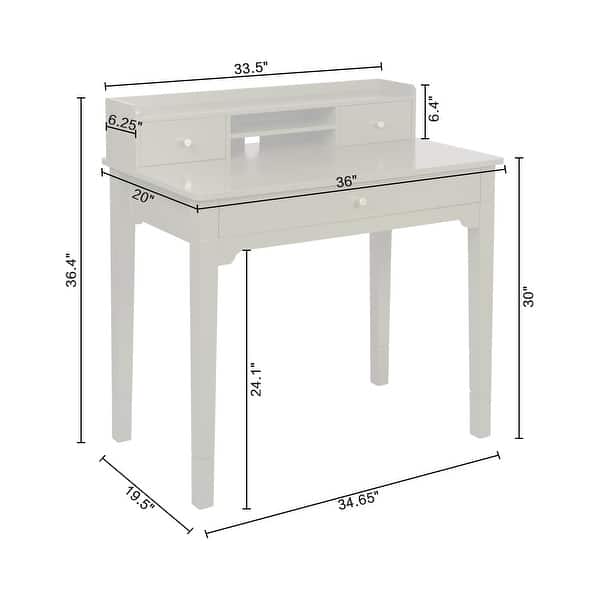 Lifestorey Keaton Desk with Hutch