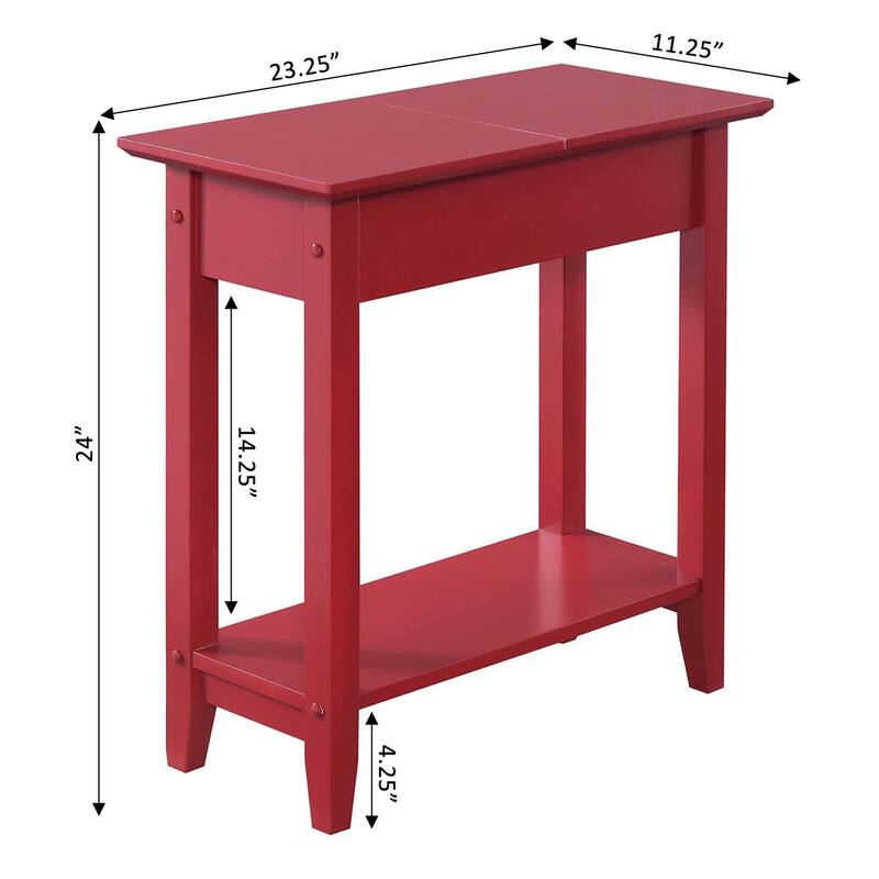 Convenience Concepts American Heritage Flip Top End Table with Shelf