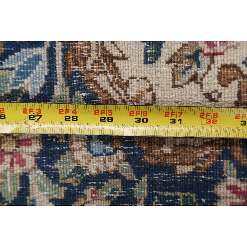 Antique Vegetable Dye Floral Kerman Persian Wool Area Rug Hand-knotted - 11'0" x 14'5"