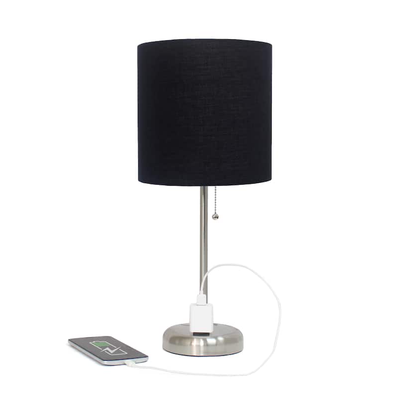 Simple Designs 9.5" Desk Lamp with Charging Outlet and LED Bulb Included - 19.50