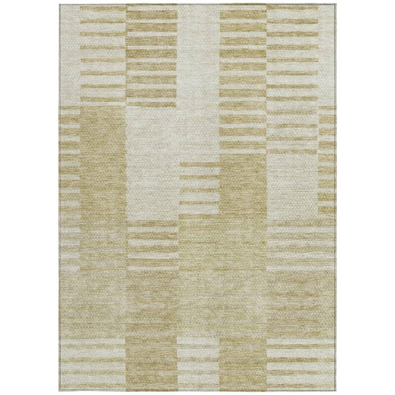 HomeRoots Striped Transitional Rectangle Outdoor Rug