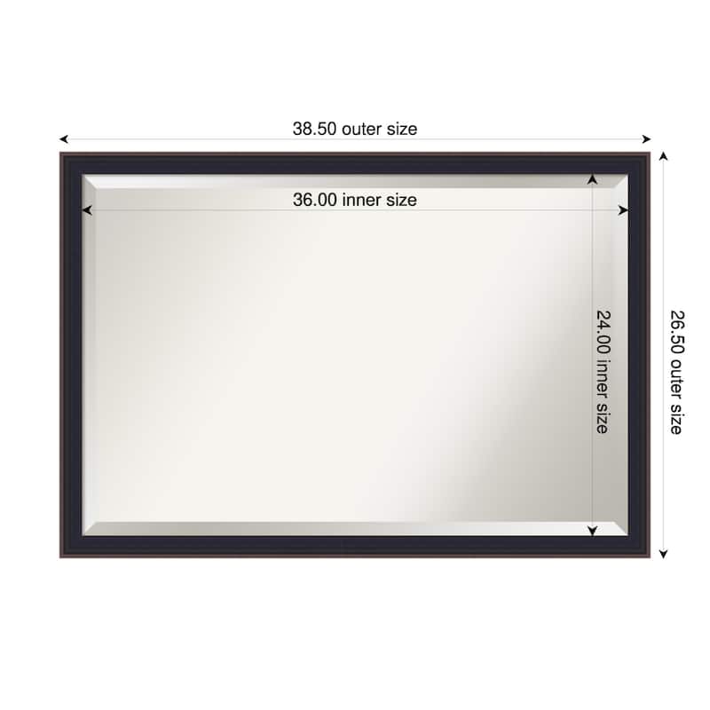 Havana Black Bronze Beveled Framed Bathroom Vanity Wall Mirror - Havana Black Bronze - 39 x 27 in