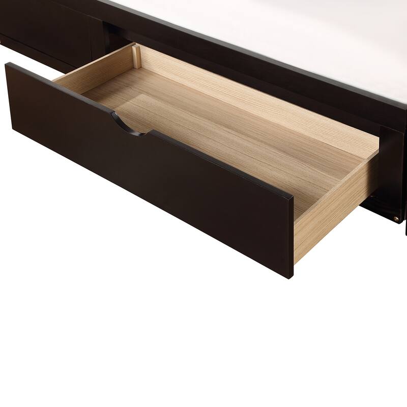 Twin to King Daybed with Trundle and Storage Drawers, Sturdy Wood Frame, No Box Spring Required
