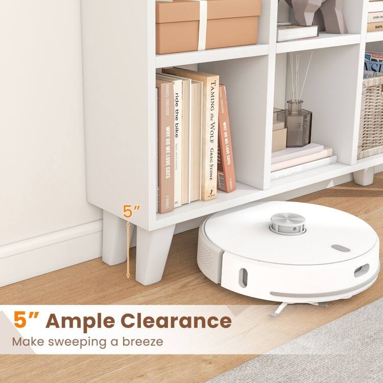 9-Cube Bookcase with 6 Removable Shelves and Raised Support Feet - 35" x 8" x 39.5" (L x W x H)