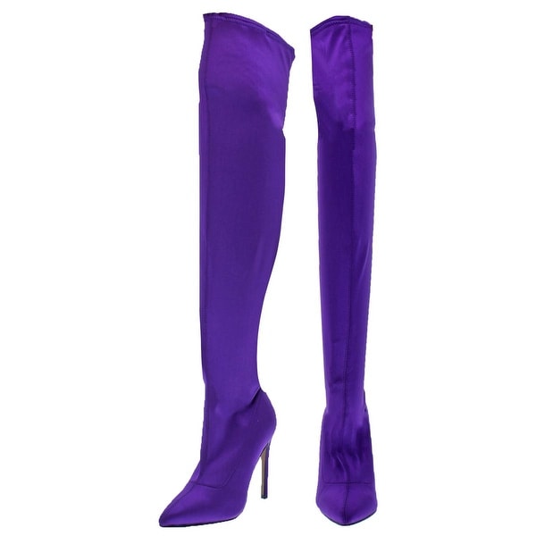 lilac over the knee boots