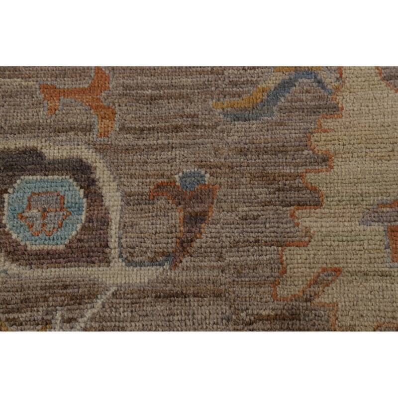 Hand Knotted Oriental 100% Wool Carpet Transitional All-Over Beige & Ivories Oushak Area Rug - 10' 0'' X 8' 2''