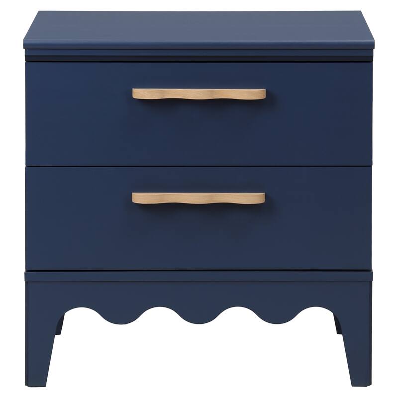 SAFAVIEH Home Lovette 2-Drawer Nightstand - Navy Blue