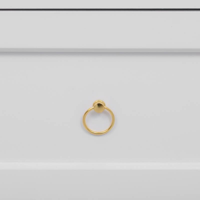 Retro-Style TV Stand, for TVs up to 85 Inches with 2 Cabinets, 4 Drawers and Anti-Tipping Device, for Living Rooms, White