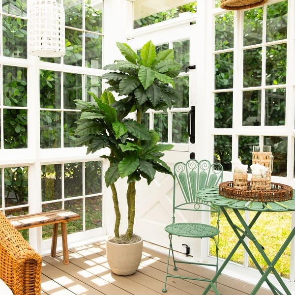 6-ft UV Resistant Artificial Bird Nest Fern Tree (Indoor/Outdoor) - Green