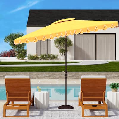 SAFAVIEH Outdoor Living Elegant Valance 6.5 x 10-foot Rectangular Umbrella