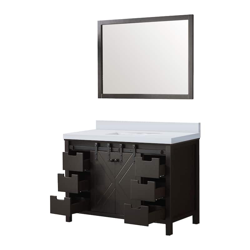 Marsyas Brown Bath Vanity, Cultured Marble Countertop and Mirrors