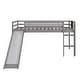 preview thumbnail 33 of 40, Modern and Playful Design Wood Loft Bed with Slide, Ladder and Chalkboard, Twin size
