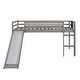 preview thumbnail 9 of 25, Twin Size Loft Bed Wood Kids Bed Frame with Ladder, Slide & Chalkboard