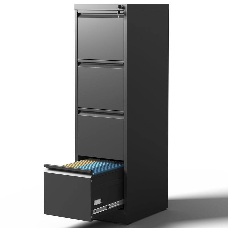 Metal File Cabinet with Drawer Heavy Duty Home Office Steel - Beige