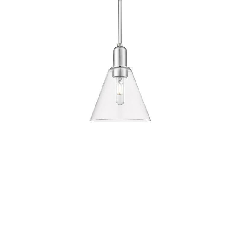 Innovations Lighting 716-1S-11-8 Berkshire Glass Pendant Berkshire - Polished Chrome / Clear