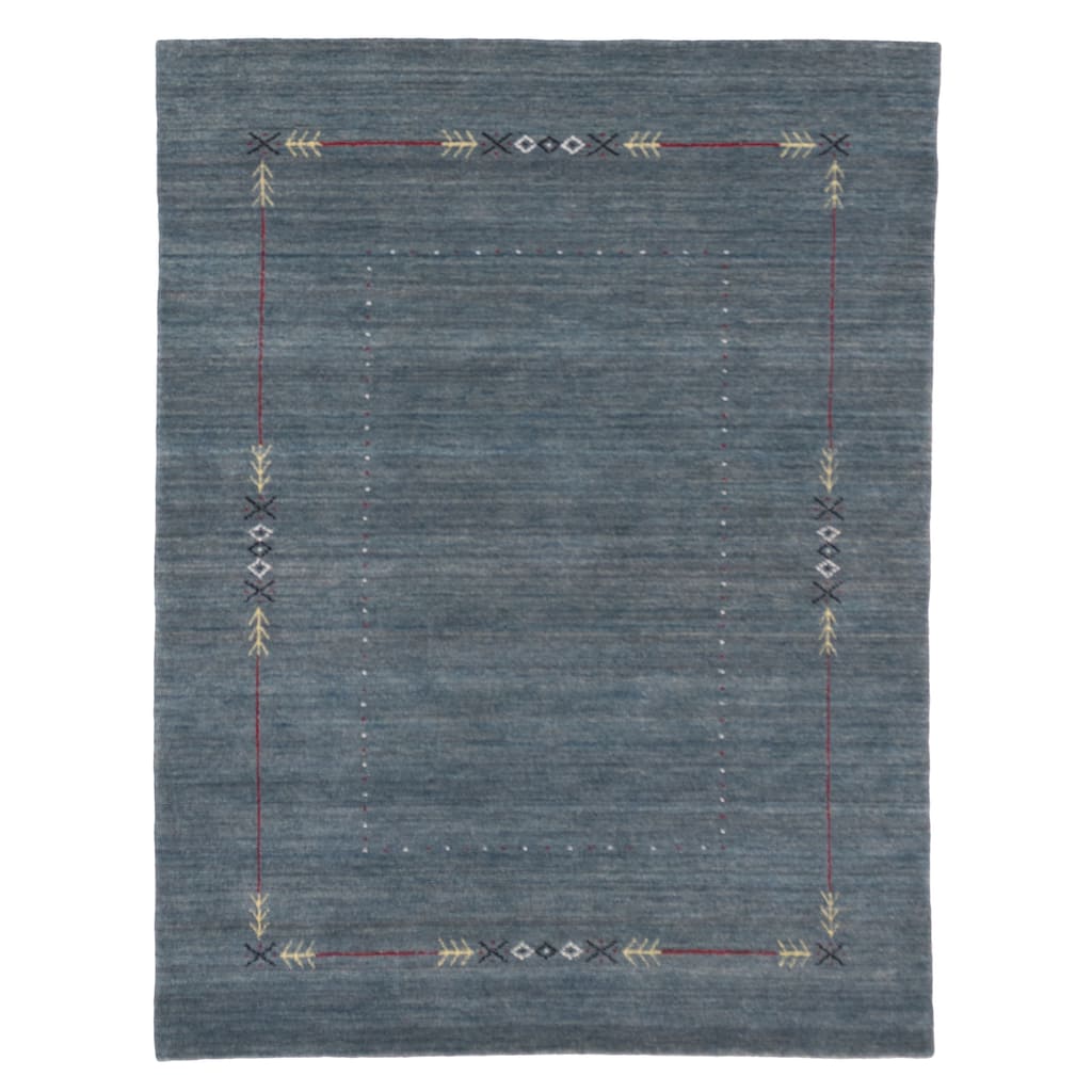ECARPETGALLERY Hand Loomed Kashkuli Gabbeh Dark Blue Wool Rug - 5'1 x 6'8