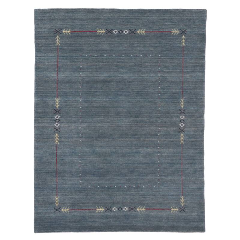 ECARPETGALLERY Hand Loomed Kashkuli Gabbeh Dark Blue Wool Rug - 5'1 x 6'8