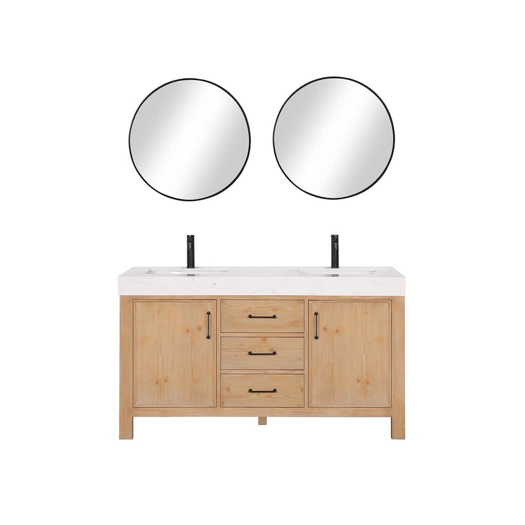 Miseno MV-703860M León 60" Free Standing Double Basin Vanity Set with