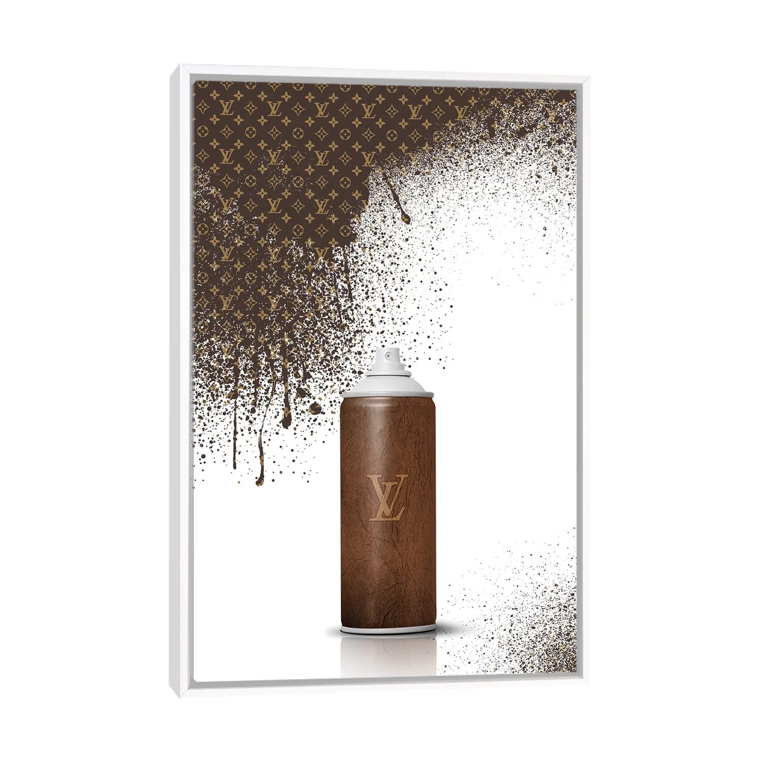 Framed Canvas Art (Champagne) - LV Bag Vase by Alexandre Venancio ( Hobbies & lifestyles > Shopping art) - 26x18 in