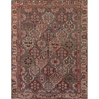 Vegetable Dye Bakhtiari Persian Antique Rug Hand-Knotted Wool Carpet - 4'11" x 6'4"