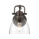 preview thumbnail 2 of 1, Golden Lighting Duncan 1-Light Wall Sconce - Rubbed Bronze - Clear Glass