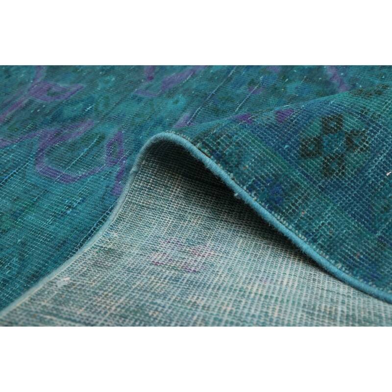 ECARPETGALLERY Hand-knotted Color Transition Teal Wool Rug - 4'1 x 6'7