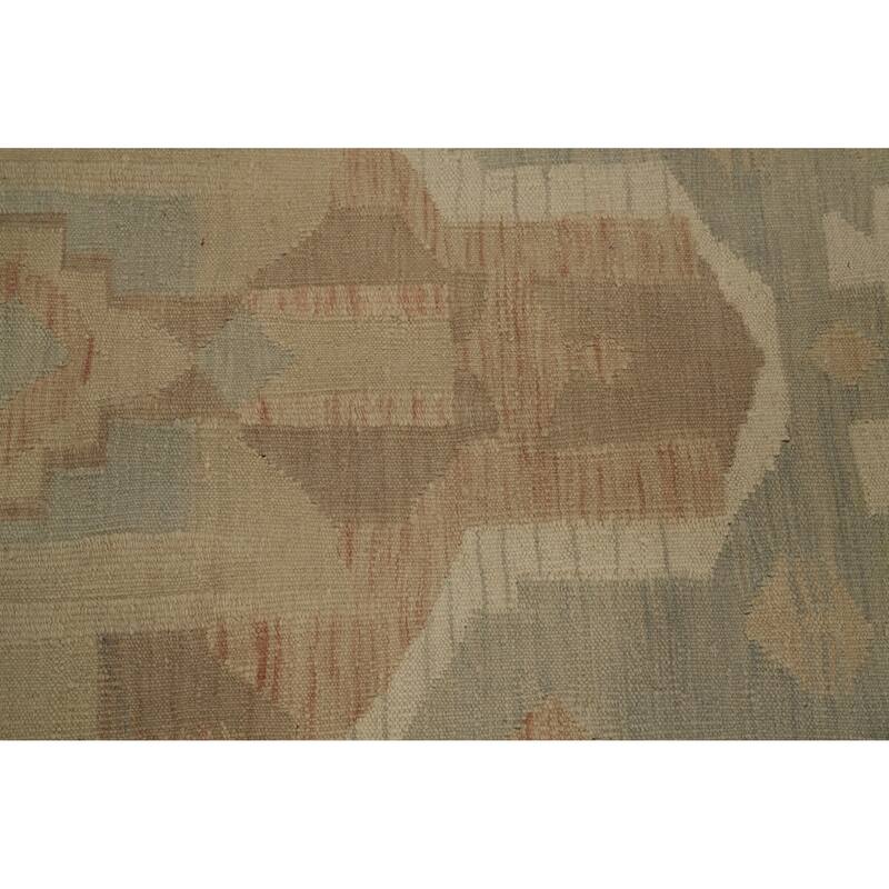 Hand Woven Oriental 100% Wool Carpet Southwestern Tribal Greys & Charcoal Kilim Area Rug - 7' 10'' X 5' 1''