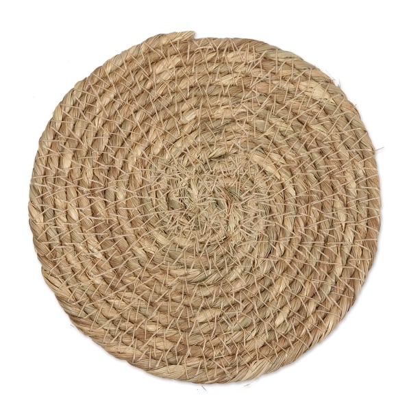 Novica Handmade Natural Hug Cotton And Grass Reed Coasters (set Of 6 