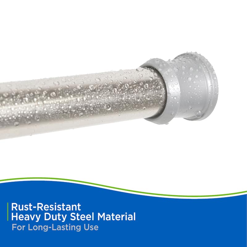 Kenney Twist & Fit No Tools Camlock Tension Shower Curtain Rod, 42-72"